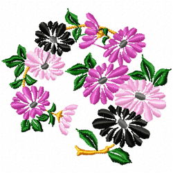 Flowers And Tree Embroidery Design 1